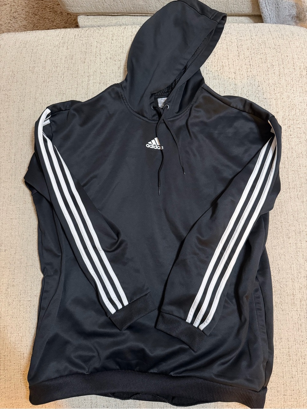adidas Black Hoodie with White Logo